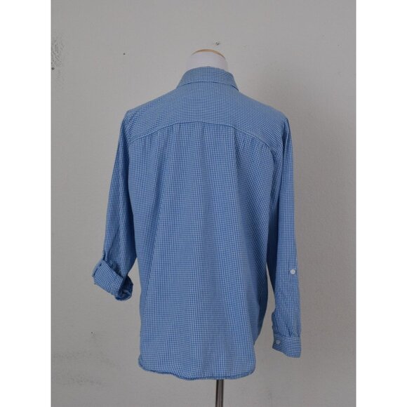 Vintage Micro Plaid Long Sleeve‎ Blouse - Picture 4 of 10